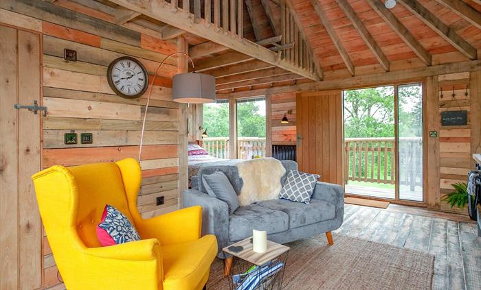 Living space at Trawscwm Treehouse